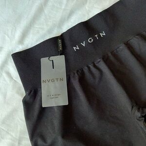 NVGTN Black Solid Seamless Shorts